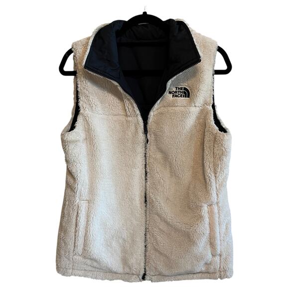 The North Face Mossbud Insulated Reversible Fleece Puffer Vest Navy White Size M - Picture 5 of 10